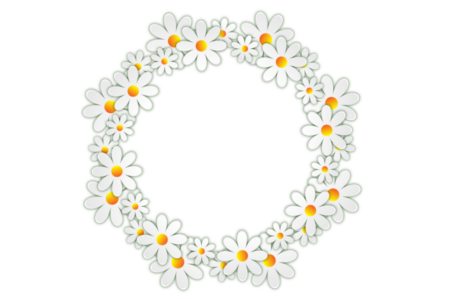 Illustration von einem Blütenkranz