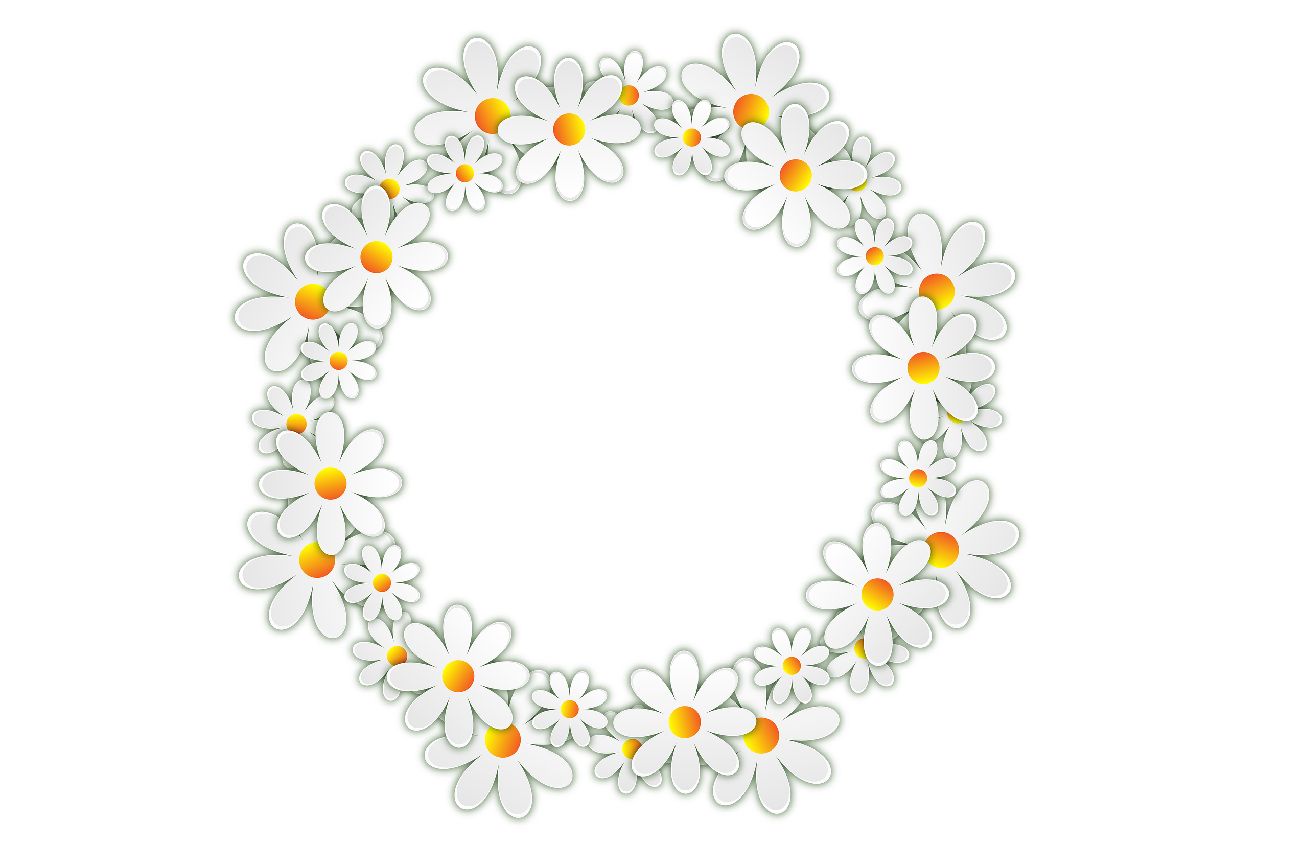 Illustration von einem Blütenkranz